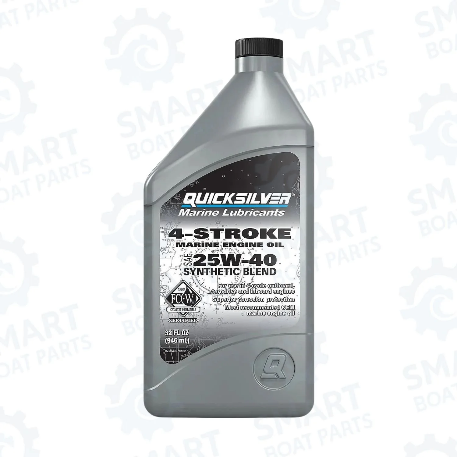 Quicksilver 8M0078622 Engine Oil 25W-40 (1 Quart)