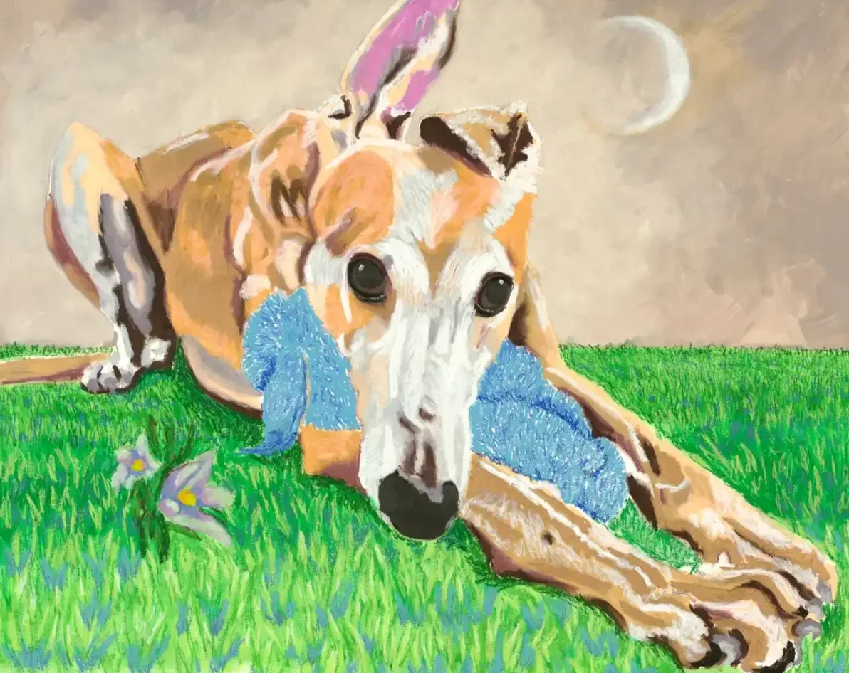Forever and Always, Lars: Oil paint and oil pastel on paper