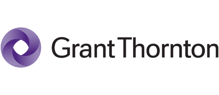 Grant Thornton logo with a purple circular graphic and black text.