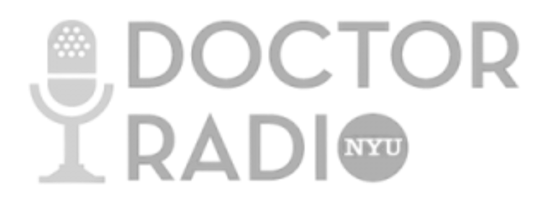 Logo for Doctor Radio, featuring a microphone icon and the text 'Doctor Radio' with a small 'NYC' oval badge.