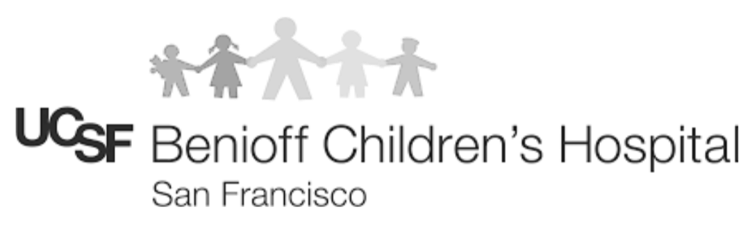 A group of four children holding hands, with a logo and text below that reads 'UCSF Benioff Children's Hospital San Francisco.'