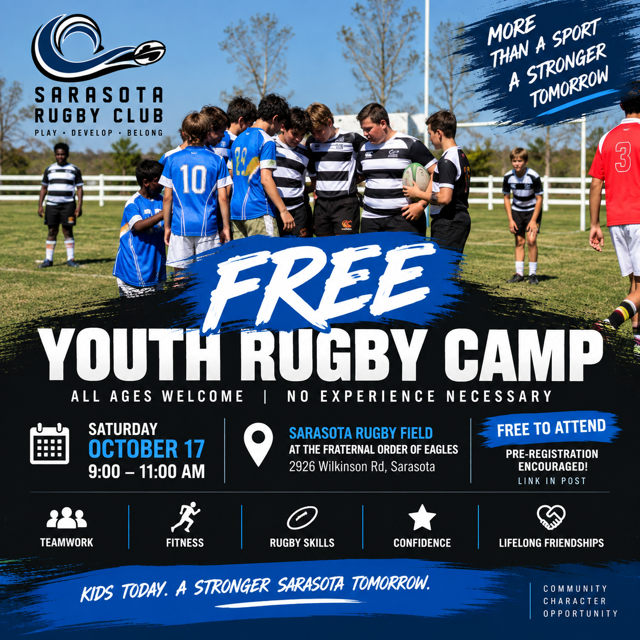 Free Sarasota Rugby Youth Camp 