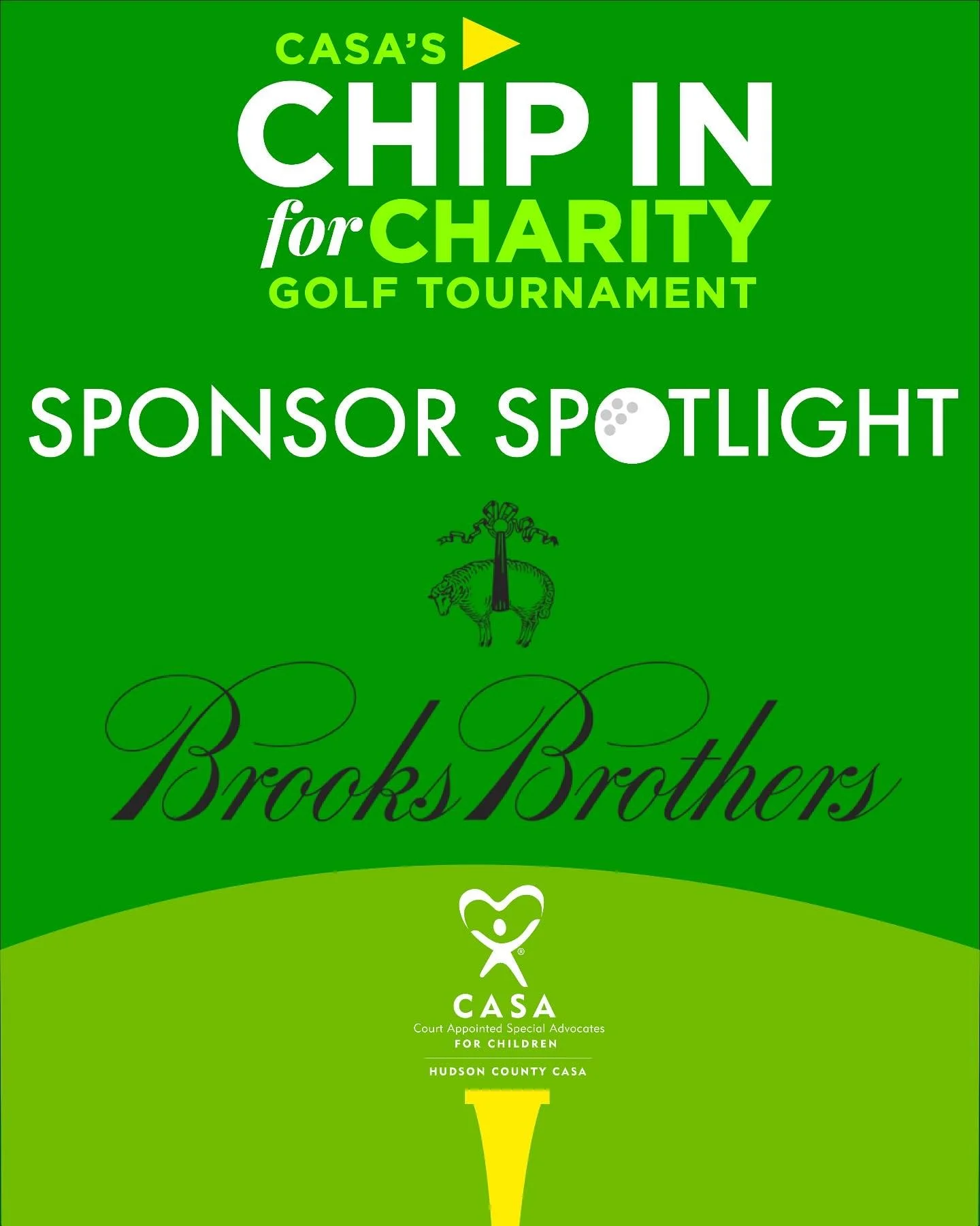Thank you to our Golf Cart Sponsor Brooks Brothers for Supporting Children in Foster Care!❤️💙 #SponsorSpotlight #chipinforcasa

Purchase tickets or support CASA&rsquo;s Fourth Annual Chip In for Charity Golf Tournament by clicking the link in our bi