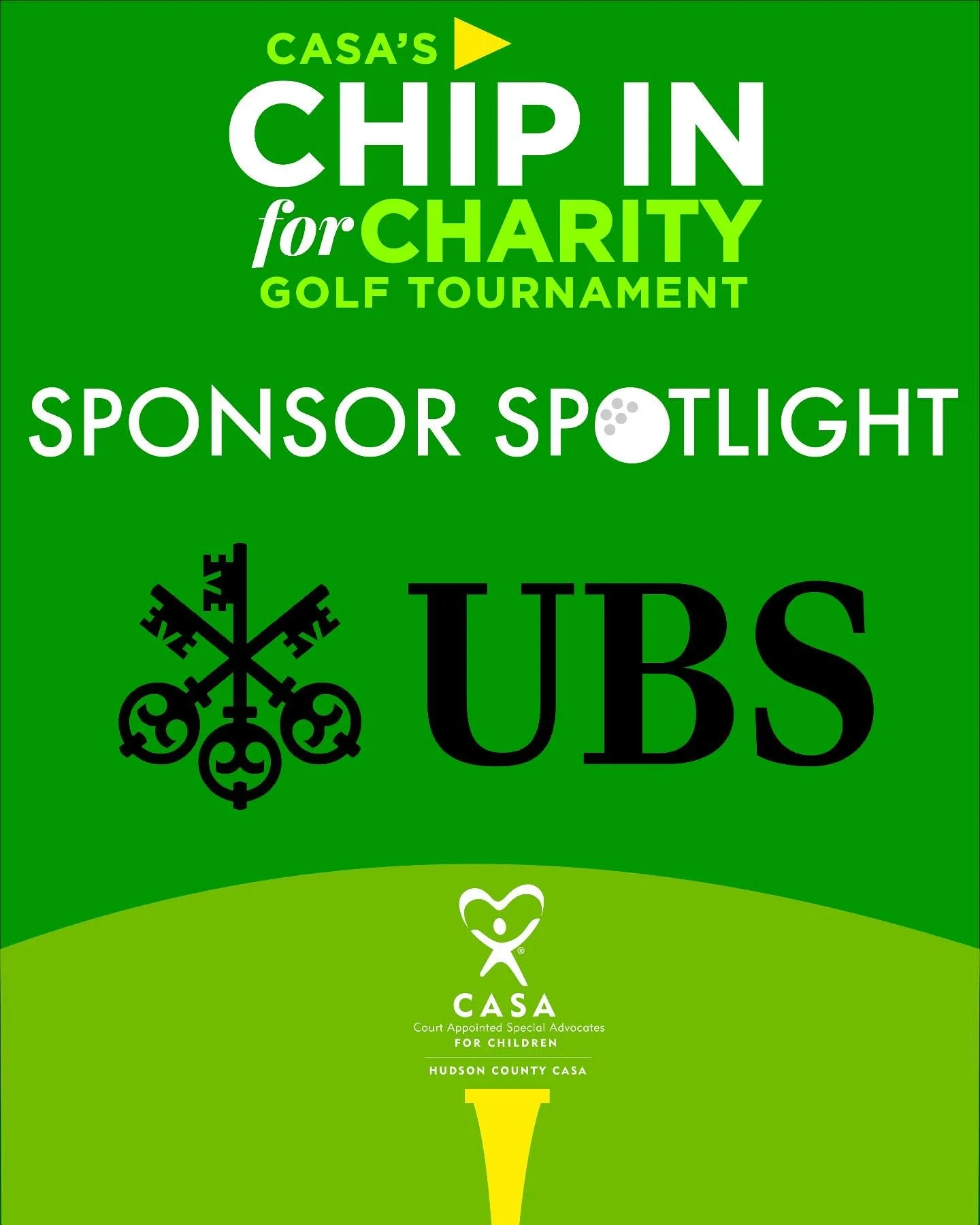Thank you to our Tournament Sponsor UBS for Supporting Children in Foster Care!❤️💙 #SponsorSpotlight #chipinforcasa

Purchase tickets or support CASA&rsquo;s Fourth Annual Chip In for Charity Golf Tournament by clicking the link in our bio! ⛳️