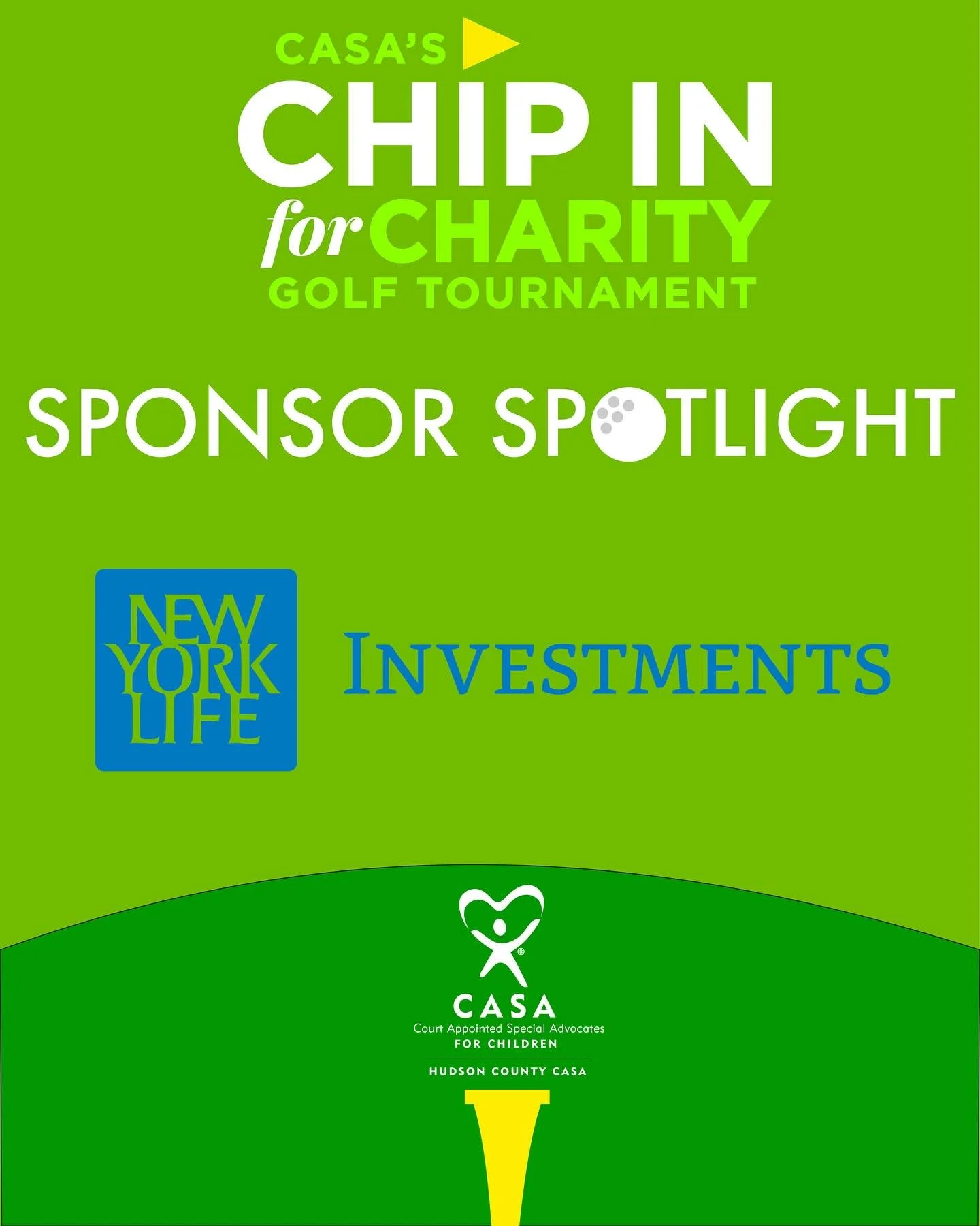 Thank you to our Beverage Cart and Bar Sponsor New York Life Investments for Supporting Children in Foster Care!❤️💙 #SponsorSpotlight #chipinforcasa

Purchase tickets or support CASA&rsquo;s Fourth Annual Chip In for Charity Golf Tournament by click