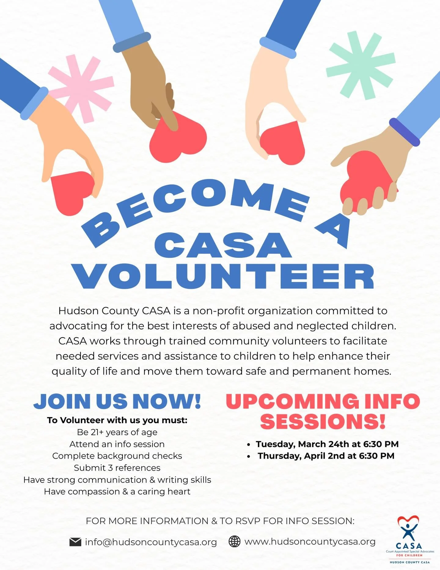 Every child deserves someone in their corner &mdash; and right now, there are children in foster care waiting for a CASA volunteer to stand beside them. 💙

Hudson County CASA urgently needs compassionate community members to advocate for children wh