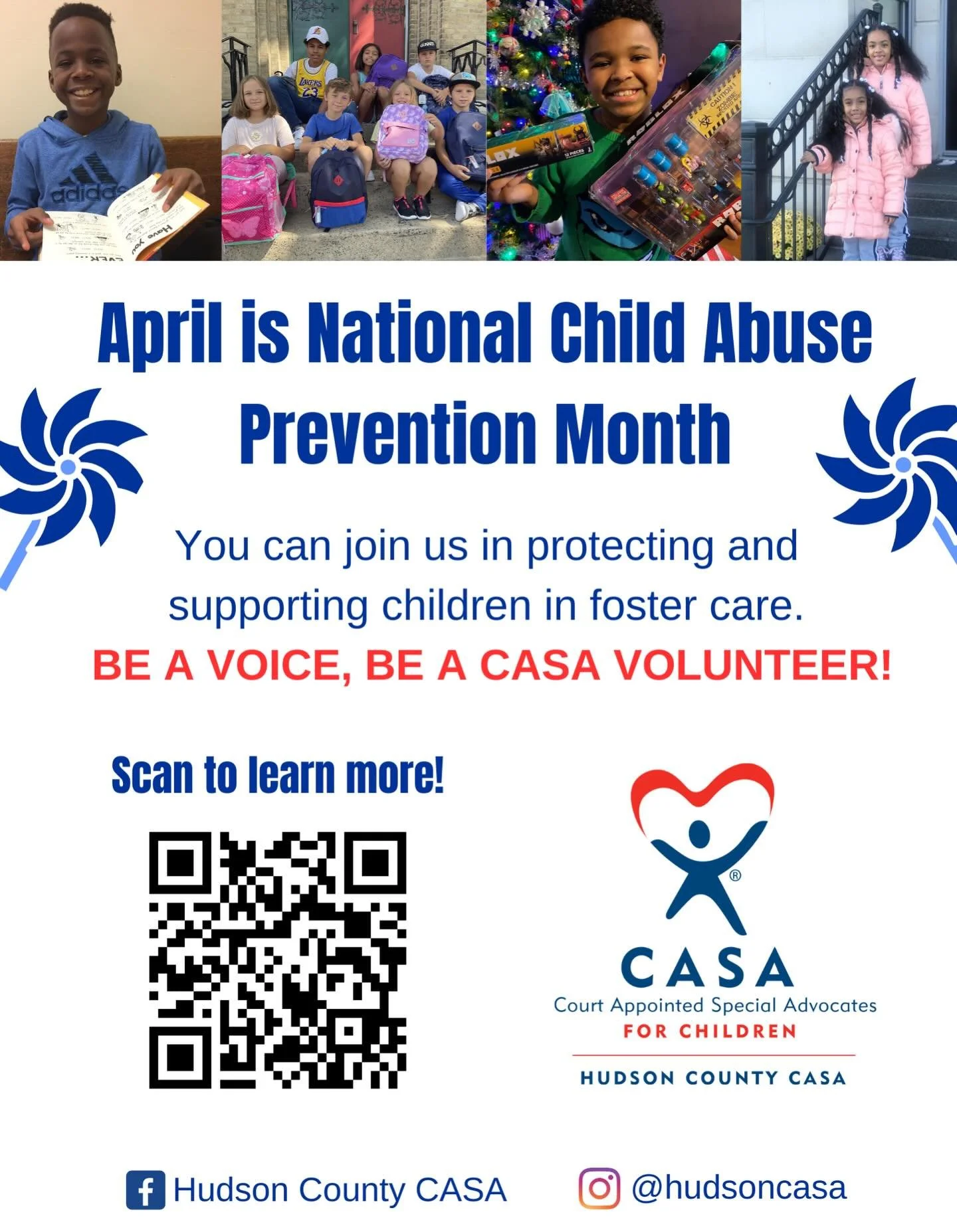 April is National Child Abuse Prevention Month. It takes all of us to speak up, stay informed, and take action to protect our children in our communities. At CASA, we recruit and train dedicated volunteers to advocate for children who have experience