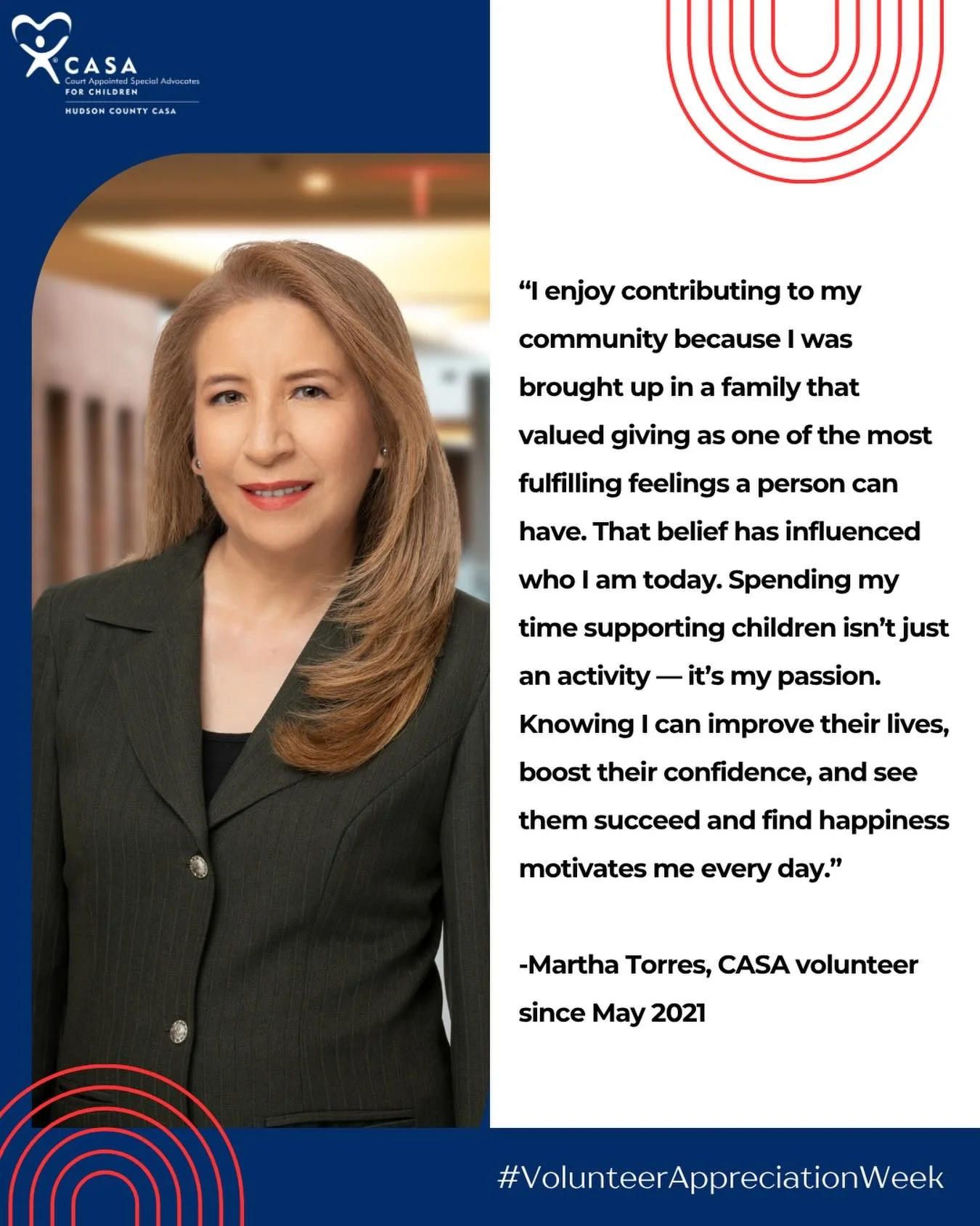 Martha Torres, CASA Volunteer since May 2021💙✨

#VolunteerAppreciationWeek #CASA #AdvocateForChildren #MakeADifference