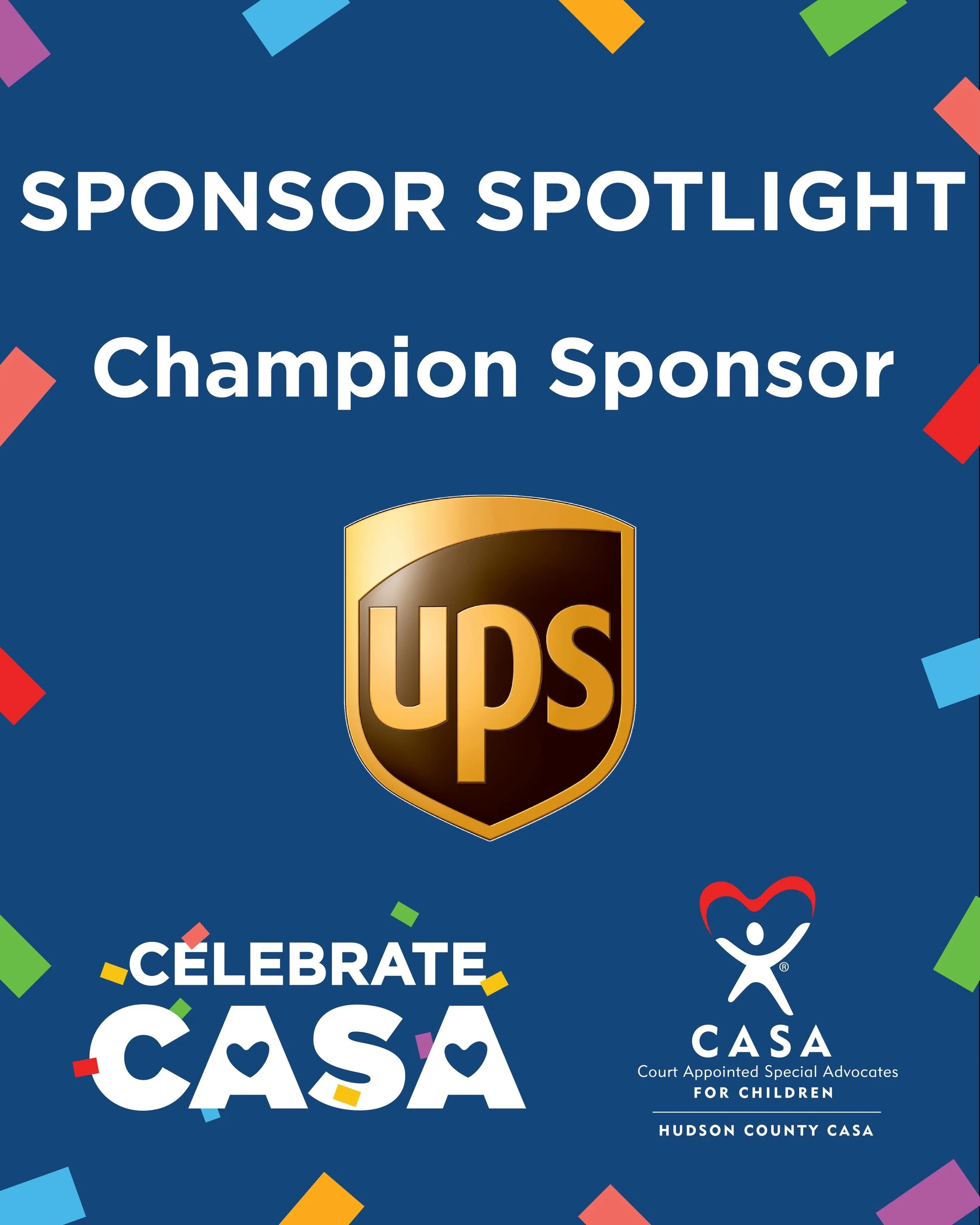Grateful to recognize our Champion Sponsor, UPS! 🌟

Your years of dedicated support directly helps children in foster care across Hudson County 💙 Thank you for standing with us and making a meaningful difference!

#CelebrateCASA #SponsorSpotlight #