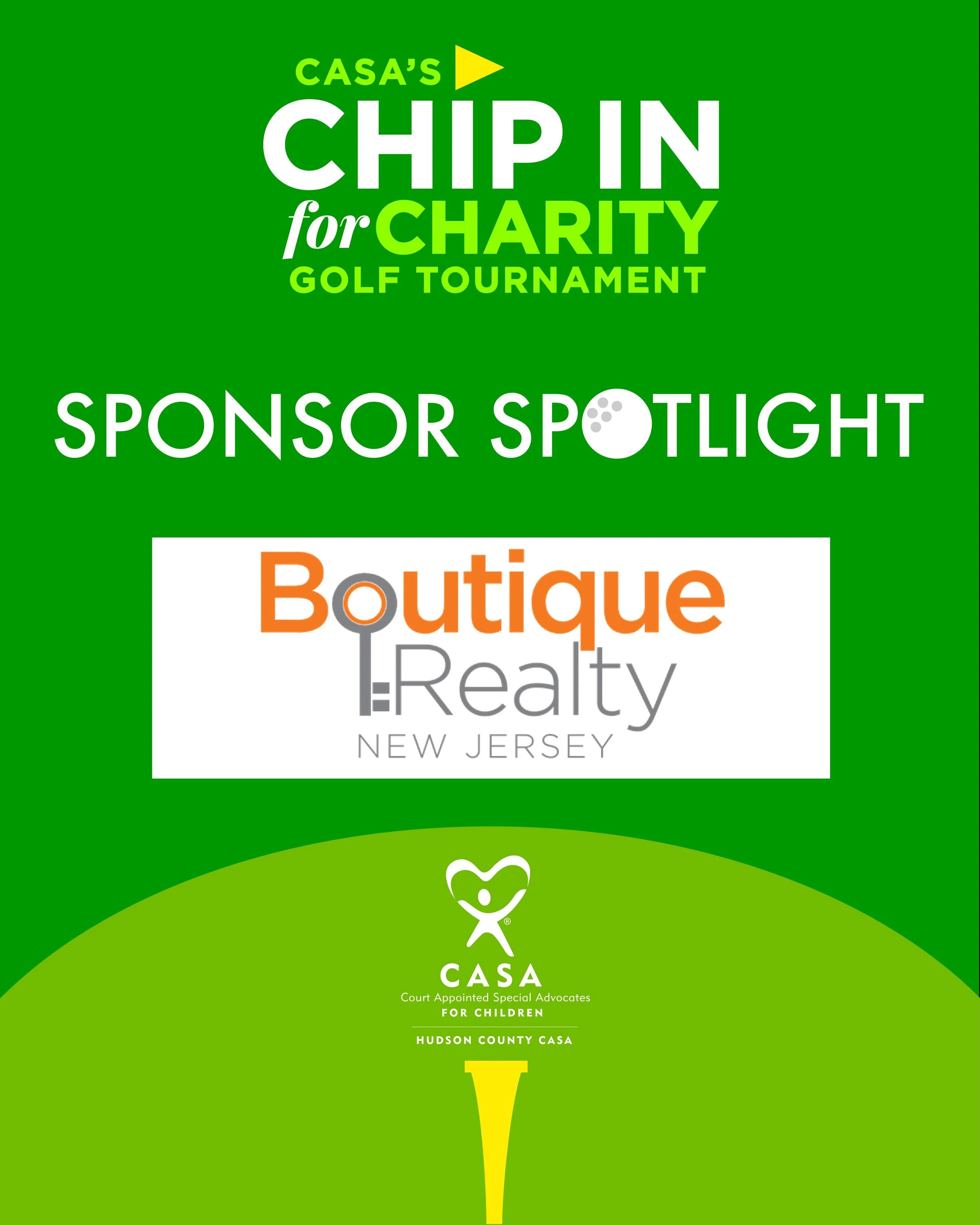 ⛳️ Sponsor Spotlight! ⛳️

A big thank you to Boutique Realty New Jersey, our Bar &amp; Beverage Cart Sponsor, for supporting Hudson County CASA&rsquo;s 5th Annual Chip In for Charity Golf Tournament! 🍻🏌️&zwj;♂️

We&rsquo;re so grateful for your sup