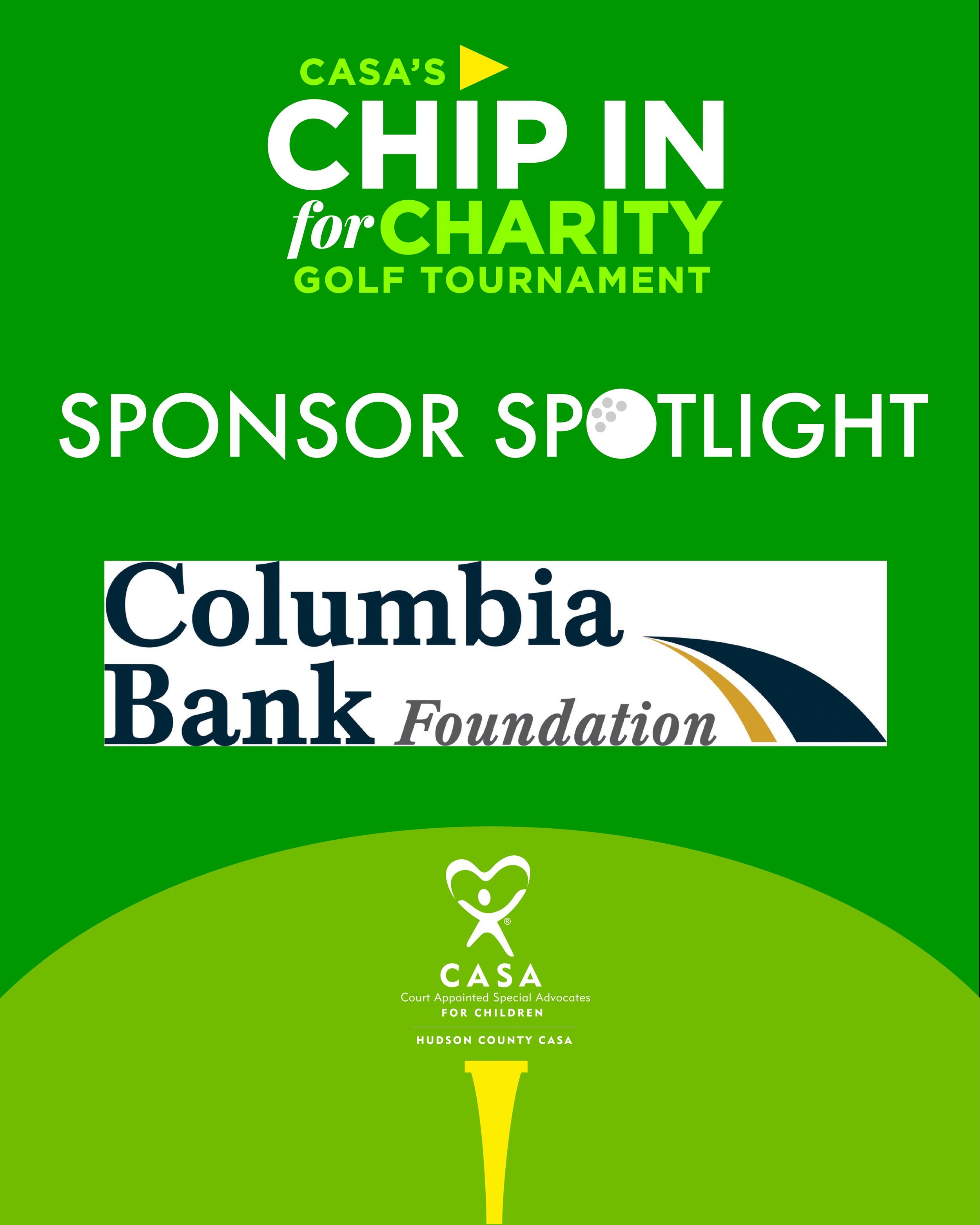 ⛳️ Sponsor Spotlight!

A huge thank you to Columbia Bank Foundation, our BBQ Sponsor for Hudson County CASA&rsquo;s Chip In for Charity Golf Tournament! ❤️💙

We&rsquo;re so grateful for their generous support and commitment to helping children in fo
