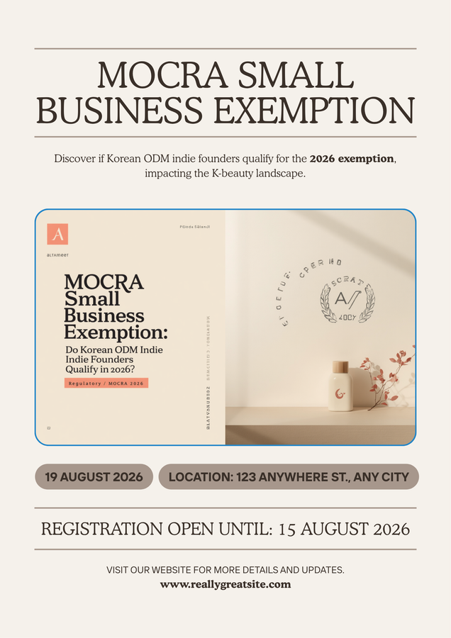 MOCRA Small Business Exemption: Do Korean ODM Indie Founders Qualify in 2026?