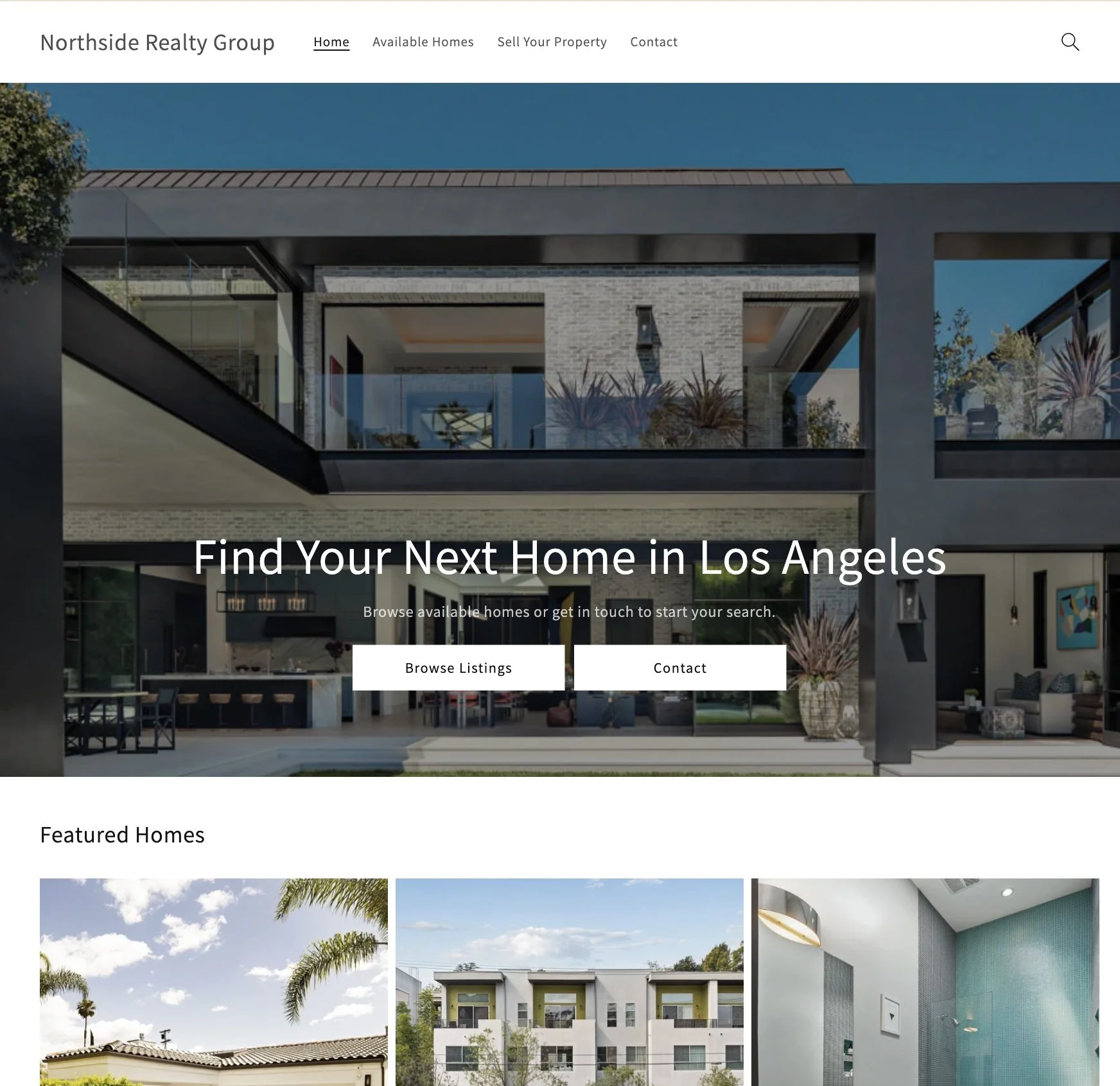 Realtor Website Homepage