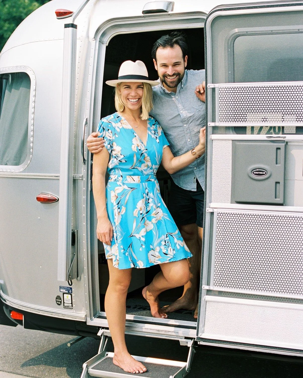 Ben and Ella in their Airstream. The years they fell in love with small brands.