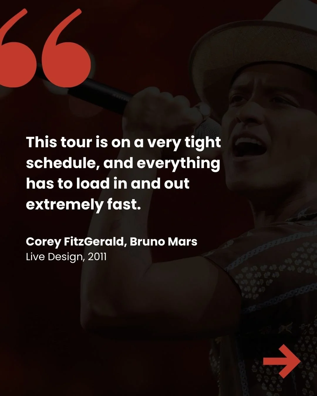 Bruno mars quote on touring