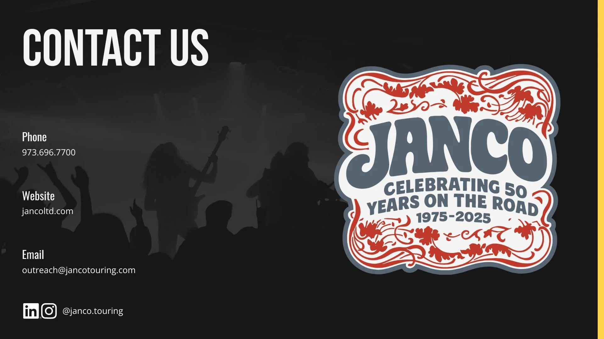 Contact Janco Concert Logistics & Entertainment Trucking