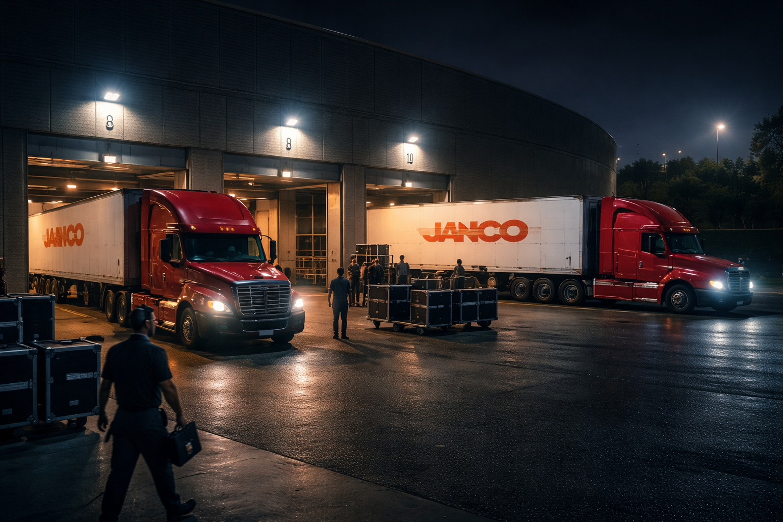 Janco entertainment trucking staged on North American tour route