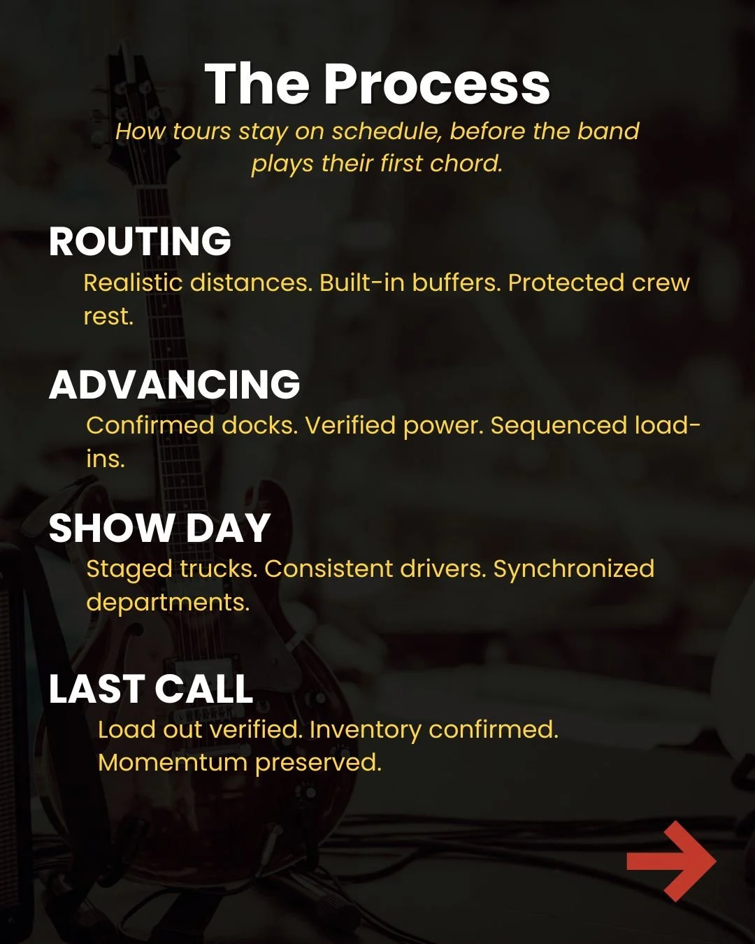 the process of good tour logistics