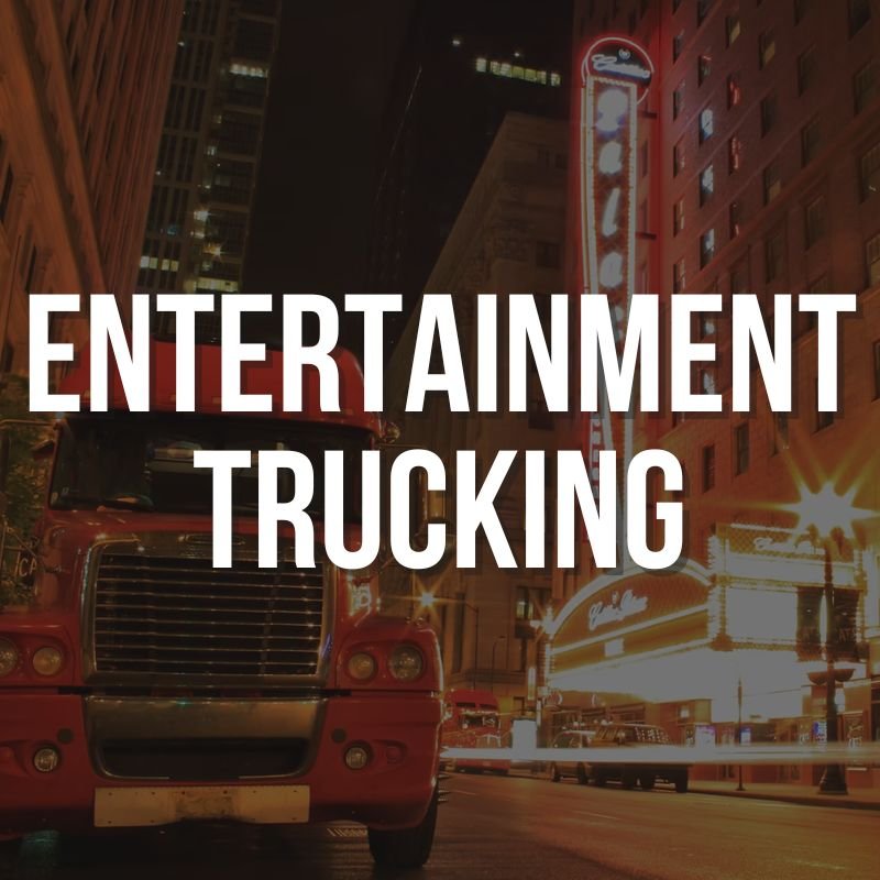 Entertainment trucking for concerts and live event production with specialized equipment handling