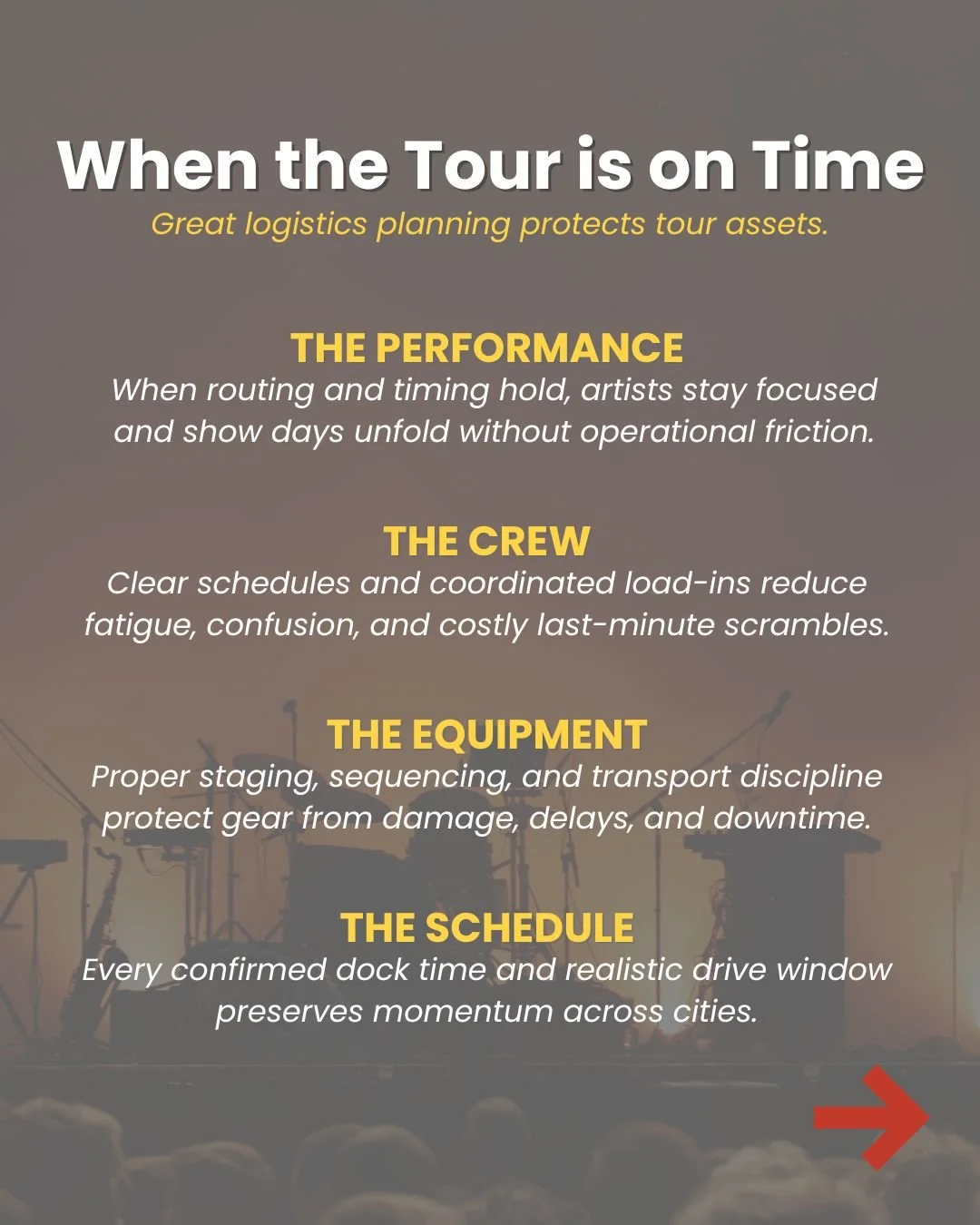 how janco keeps tours on time