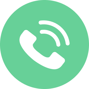 Green circle with a white phone icon and sound waves indicating a call.