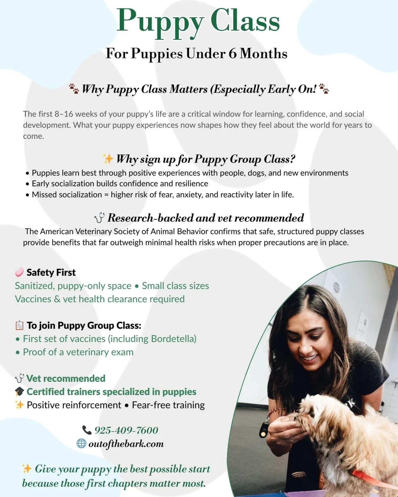 🐾Got a New Puppy? Let&rsquo;s Start Them Off Right! 

The first months of your puppy&rsquo;s life set the foundation for everything that comes next. Our🩺 Pawsitive Puppy Series classes help your pup grow into a confident, social, and well-mannered 