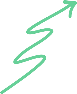 A green, wavy arrow pointing upward.