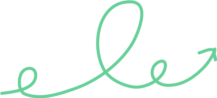 Stylized looping green line with an arrow at the end.
