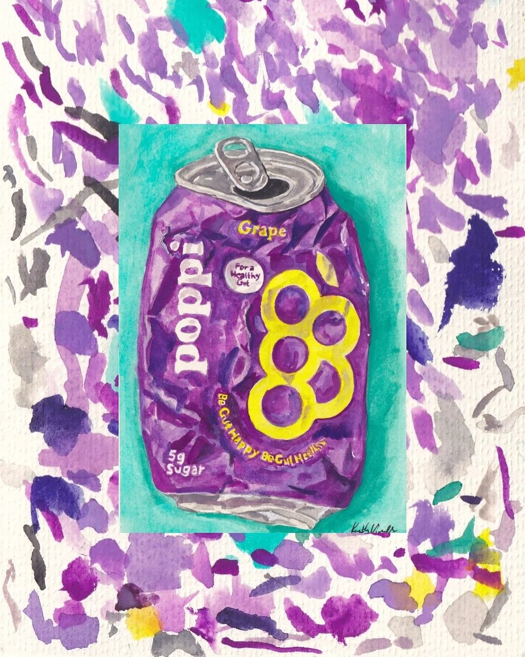 &ldquo;grape poppi&rdquo;
watercolor on paper 
5x7

#poppi #grapepoppi #picassoofthesouth @drinkpoppi