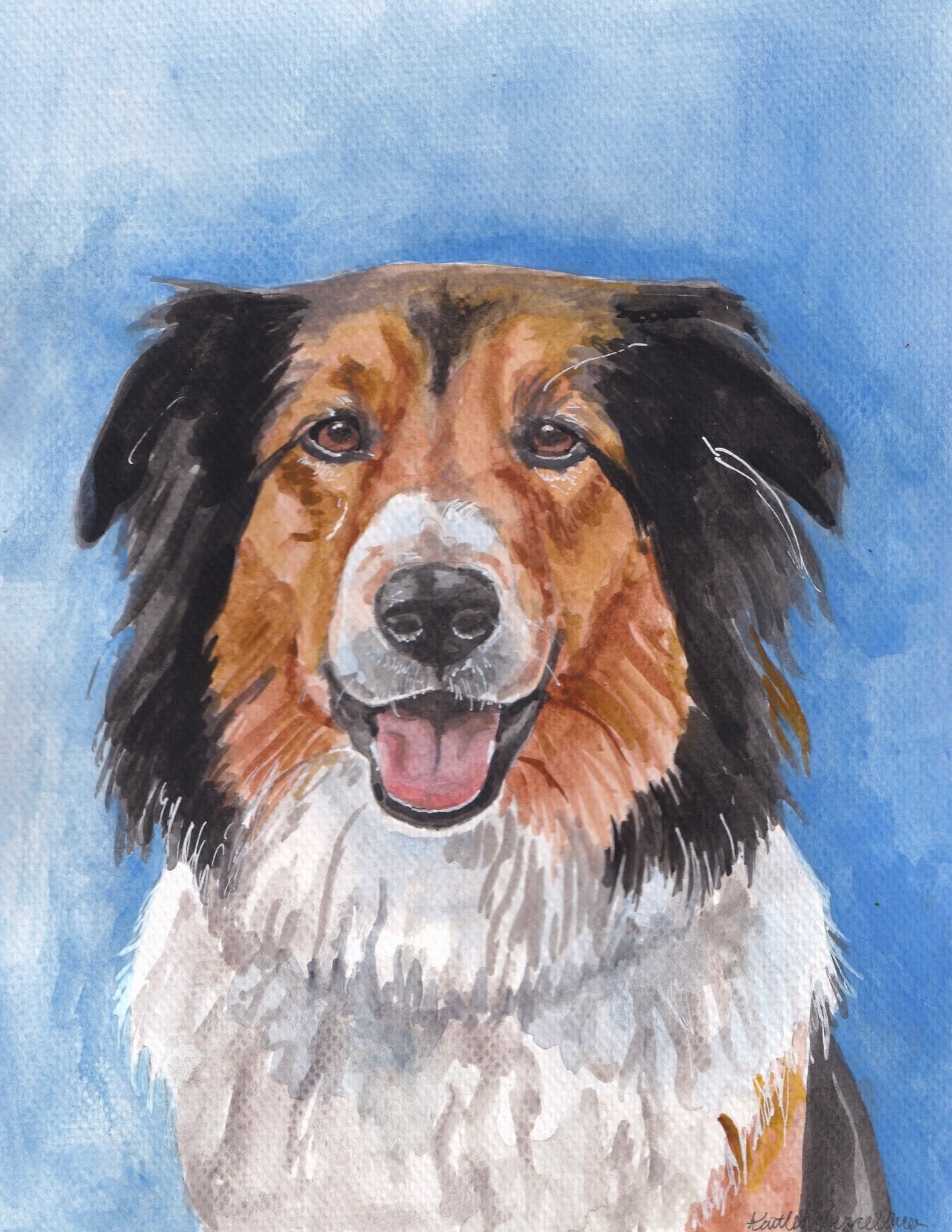 &ldquo;blue&rdquo; original painting 
watercolor on paper 
8x10