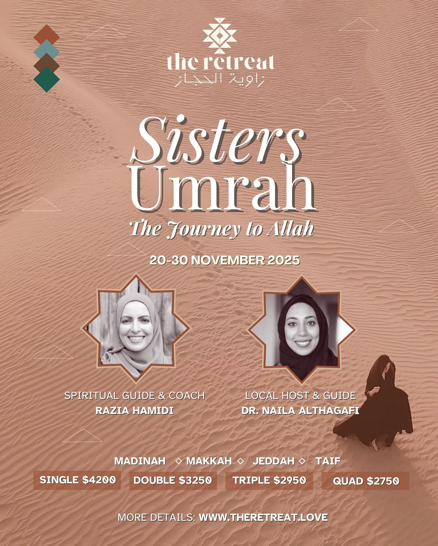 🌟 Sisters, Are You Ready for a Life-Changing Journey? 🌟

Join us this November for The Journey to Allah &mdash; a unique *women-only Umrah retreat across Makkah, Madinah, Jeddah &amp; Taif, led by Ustadah Razia Hamidi  @razia.hamidi.coach and local