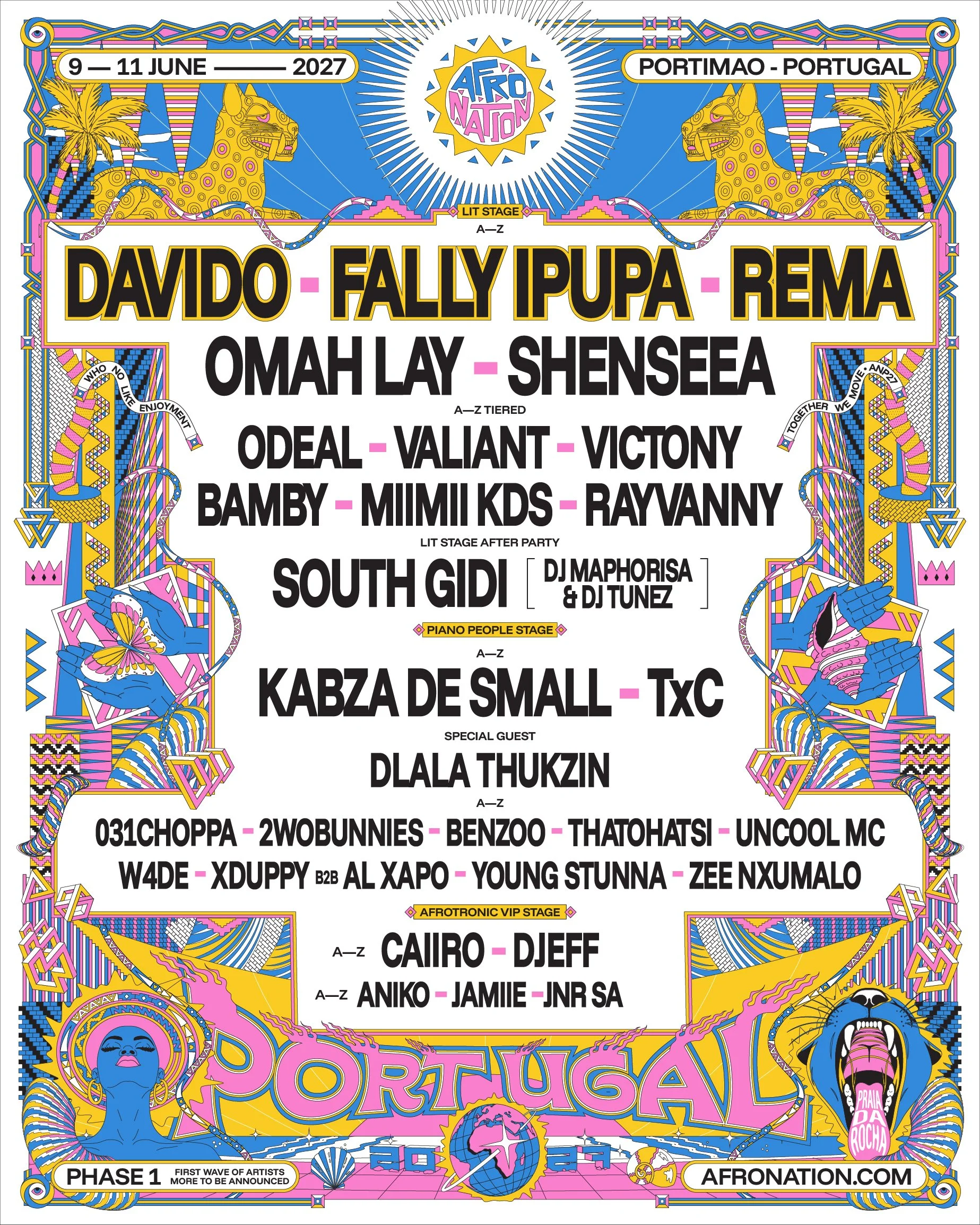 Davido, Rema &amp; Fally Ipupa Announced As Headliners For Afro Nation Portugal 2027!