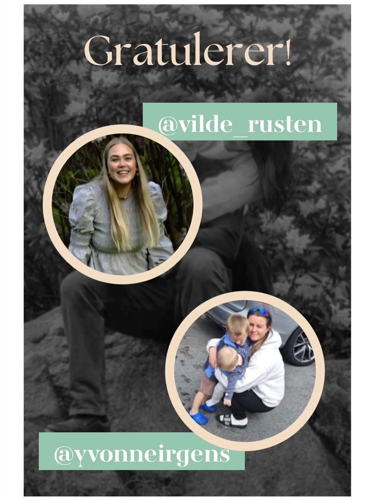 Vinnerne er trukket! 🙌🏻
Gratulerer til @vilde_rusten og @yvonneirgens 🎉

Dere f&aring;r hver deres fotoshoot 📸

Tusen takk til alle sammen som har deltatt i konkurransen 🥰