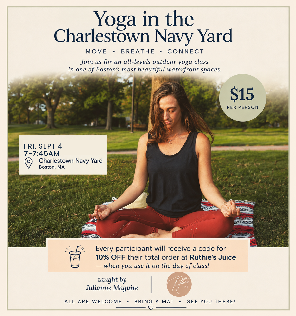 Waterfront Yoga in the Charlestown Navy Yard