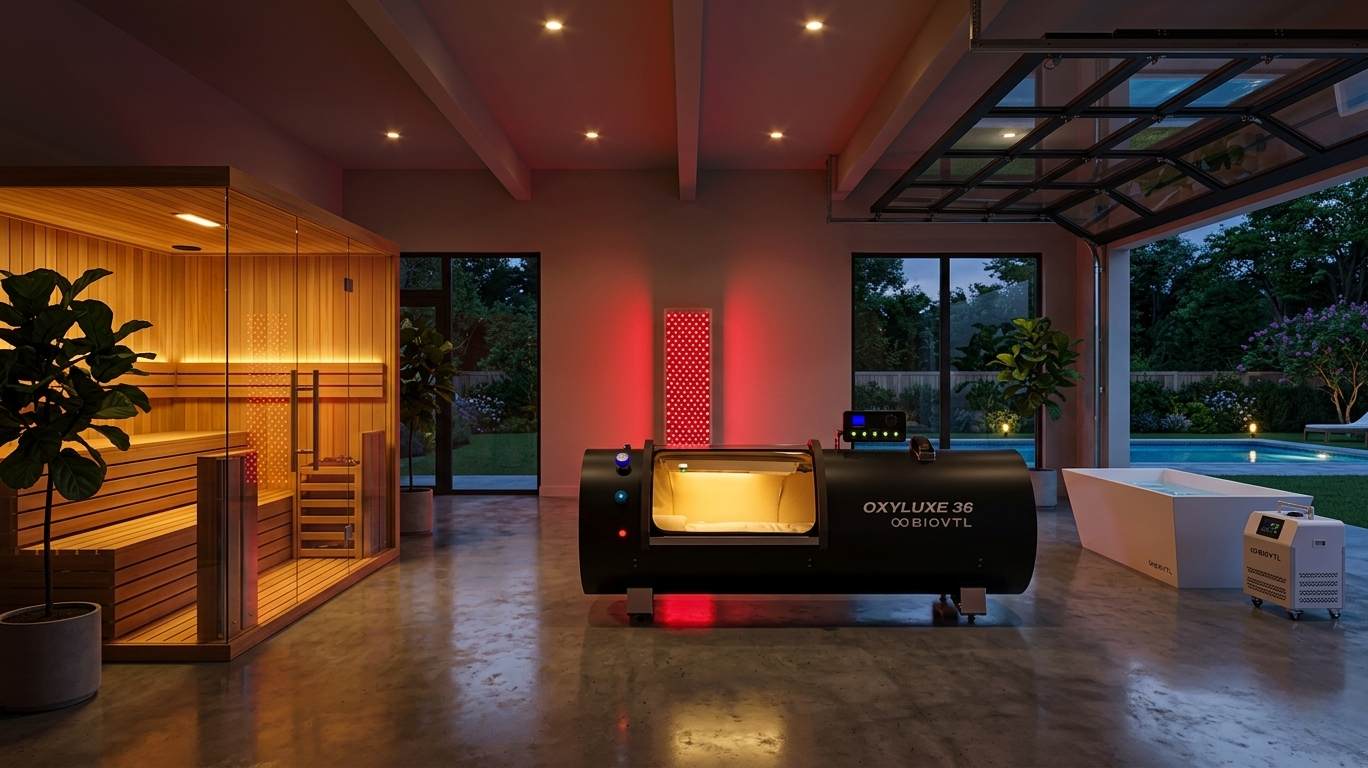 hard hyperbaric oxygen chamber in luxury home wellness studio