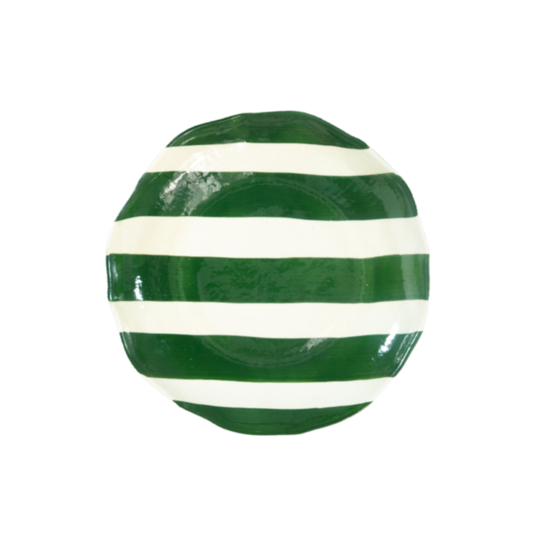 Rilli Hand-Painted Dessert Plate — Green