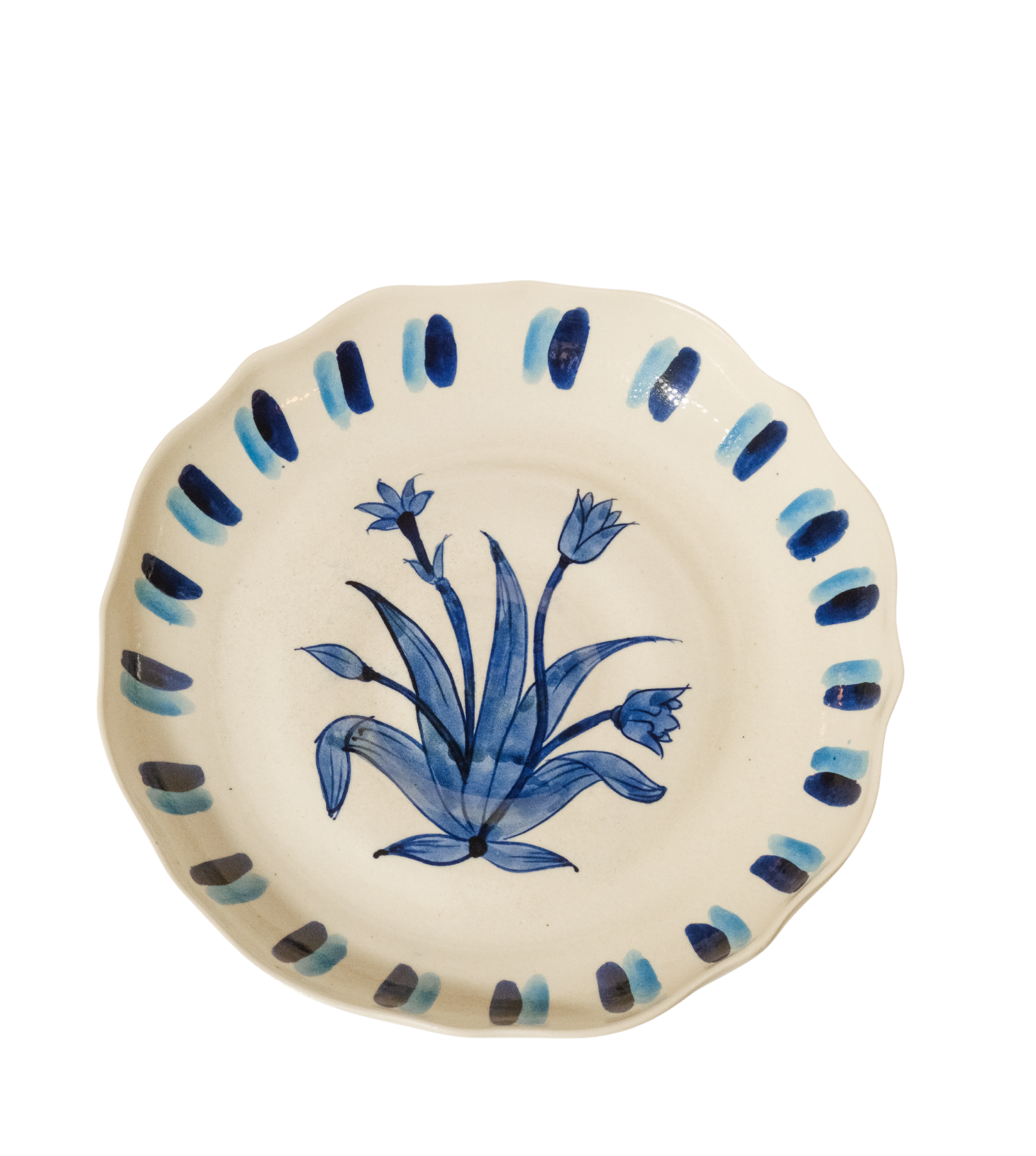 Gul-e-Lala Hand-Painted Dinner Plate — Blue
