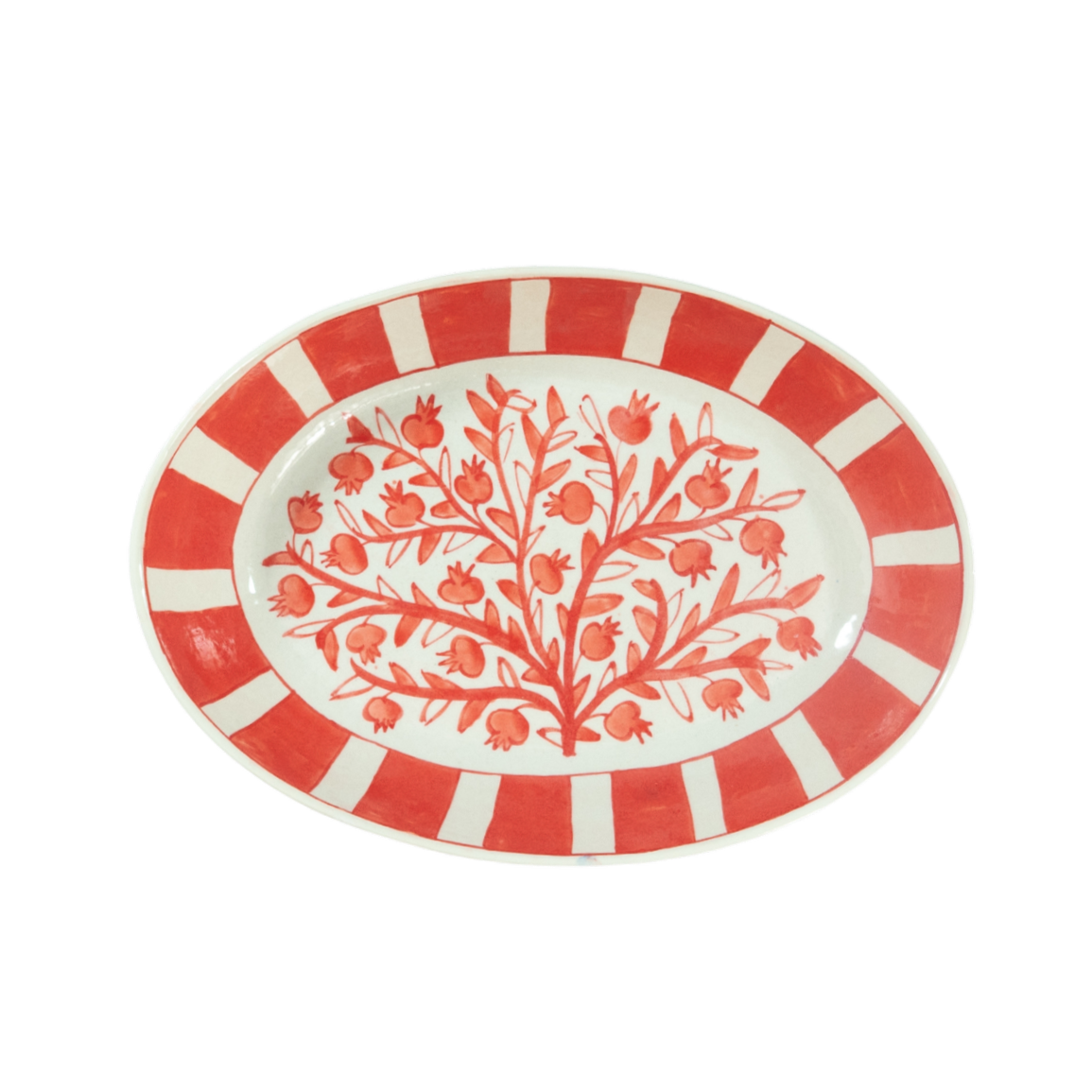 Anaar Hand-Painted Serving Platter — Red