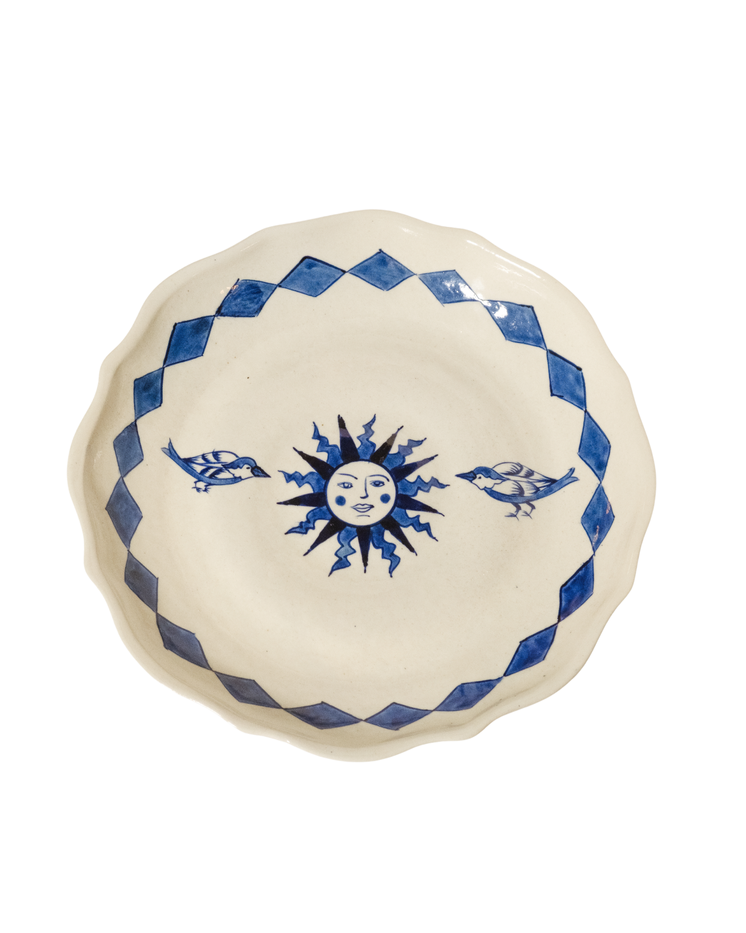 Surya’s Chiryas Hand-Painted Dinner Plate — Blue