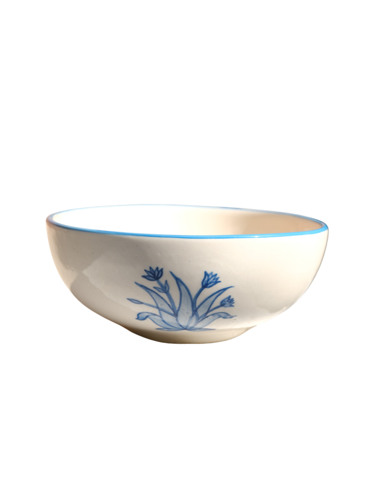 Gul-e-Lala Hand-Painted Breakfast Bowl — Blue