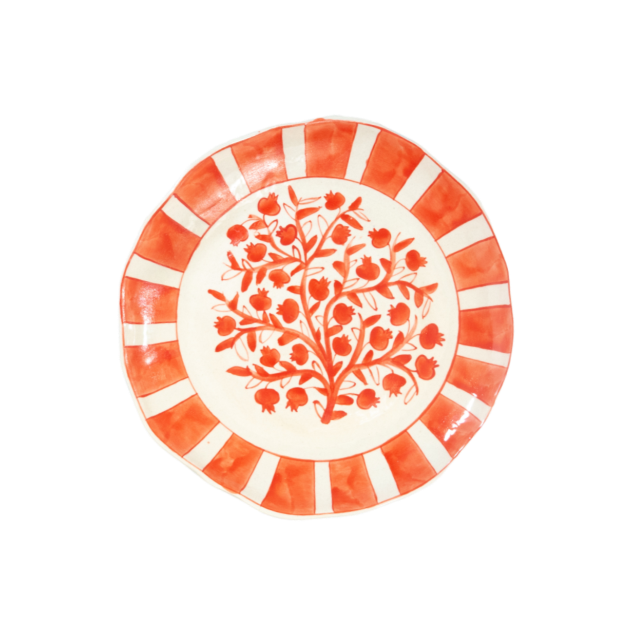 Anaar Hand-Painted Dessert Plate — Red