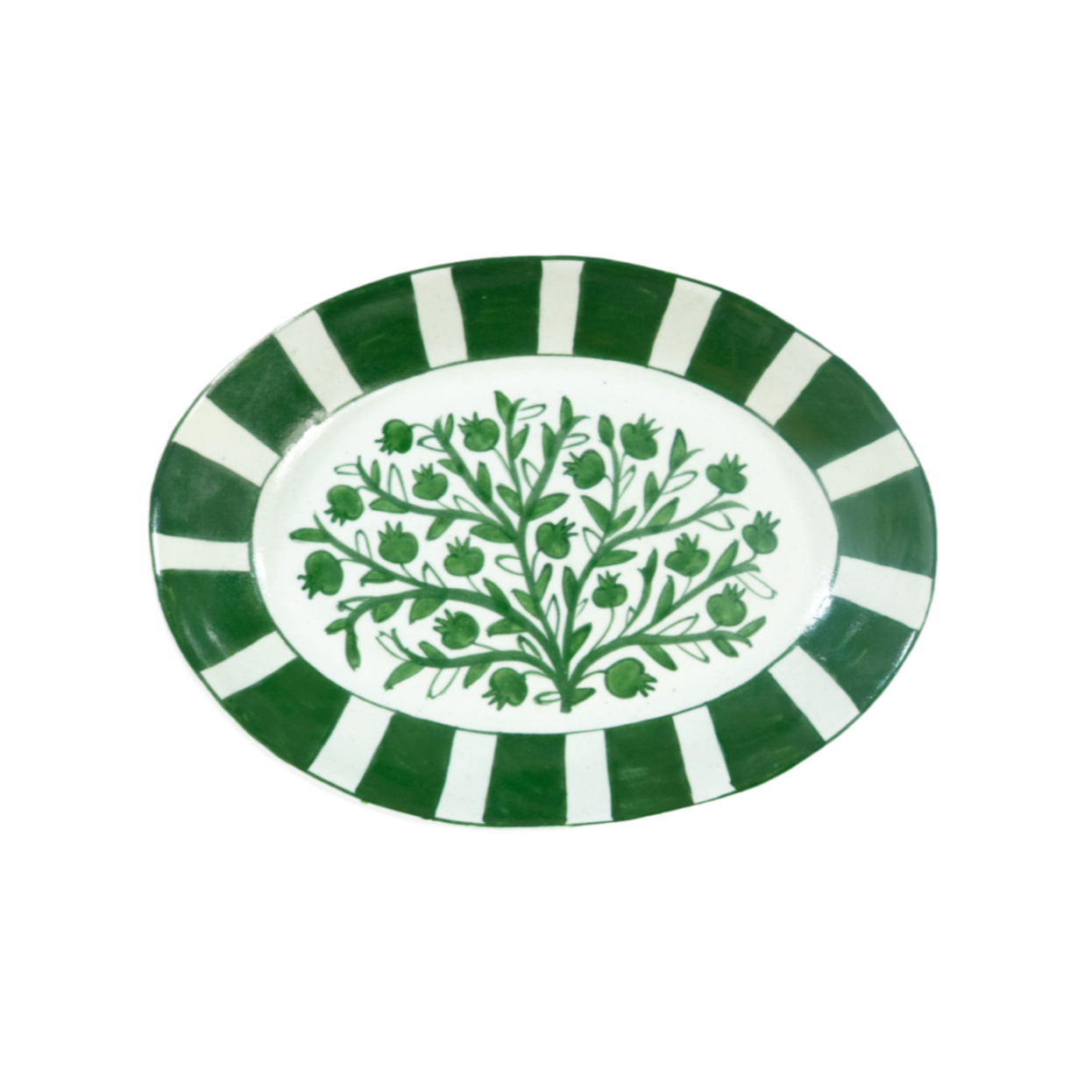 Anaar Hand-Painted Serving Platter — Green