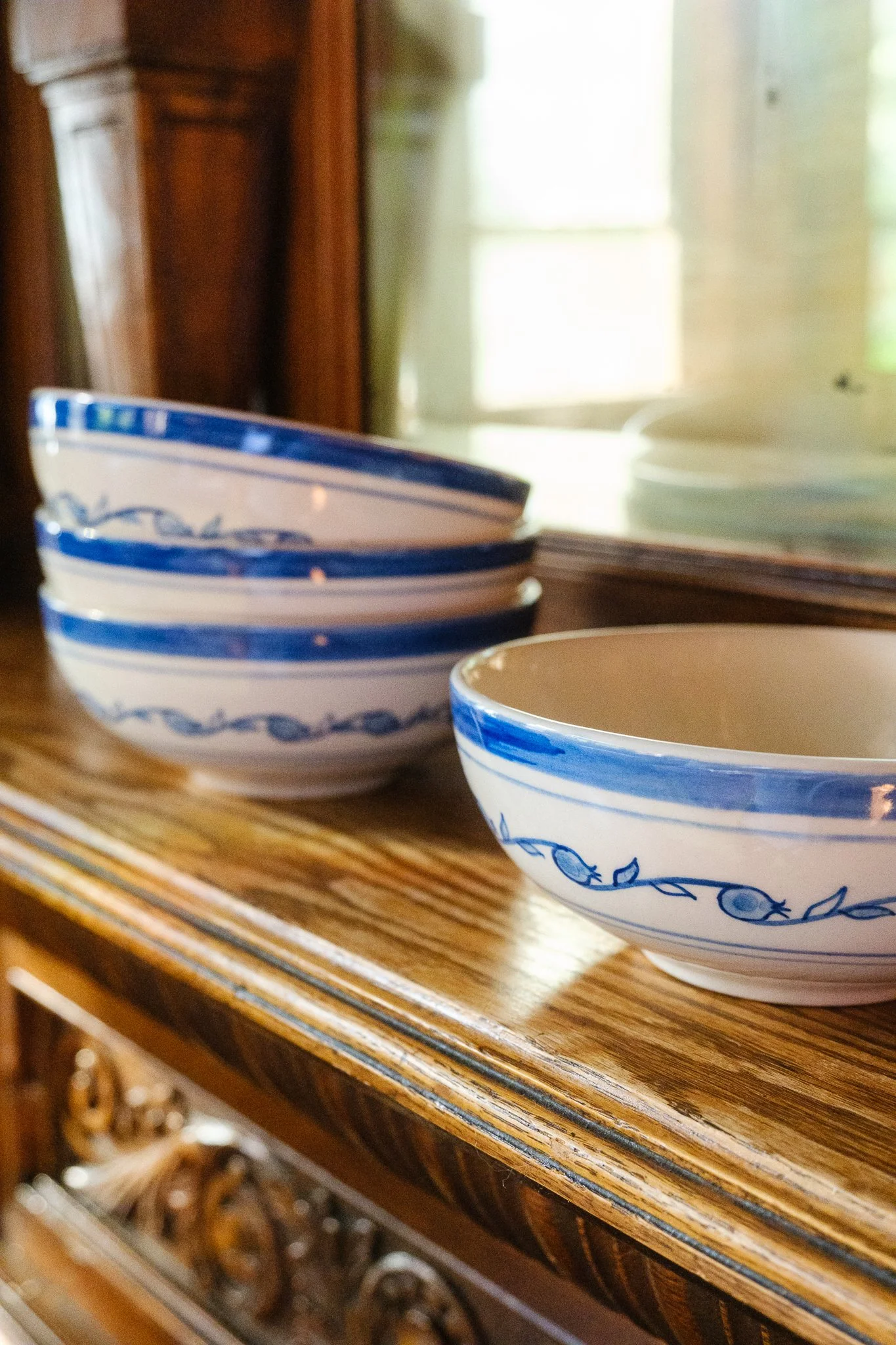 Anaar Hand-Painted Breakfast Bowl — Blue