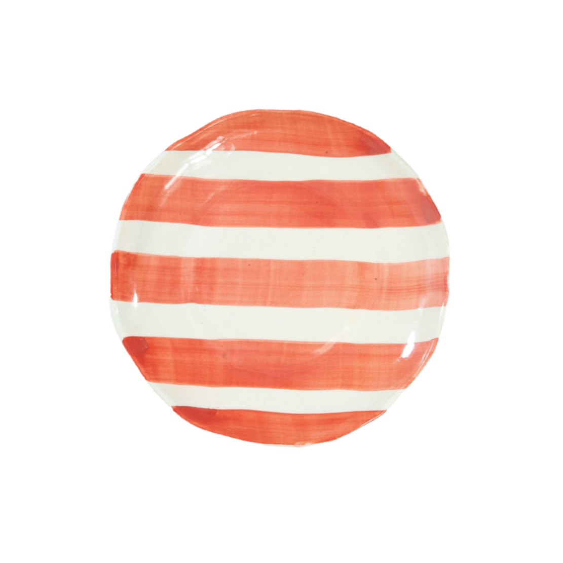 Rilli Hand-Painted Dessert Plate — Red