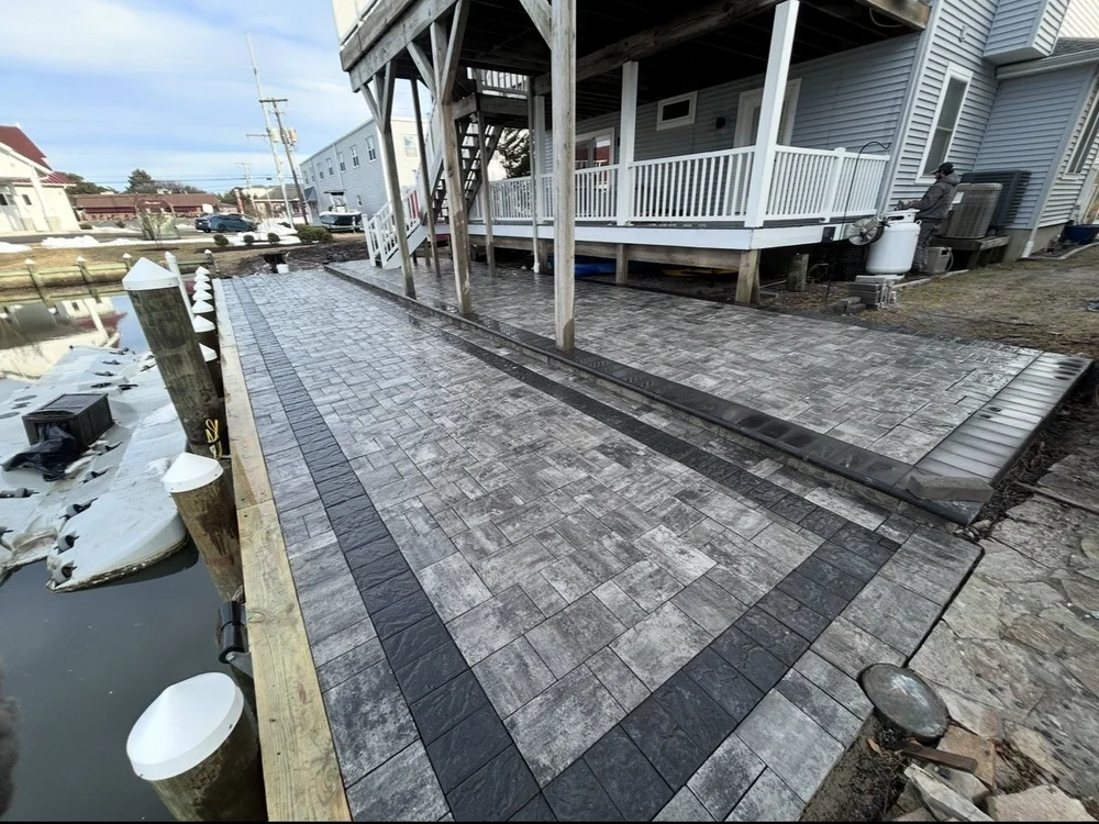Finished paver patio project in Fenwick Island, Delaware