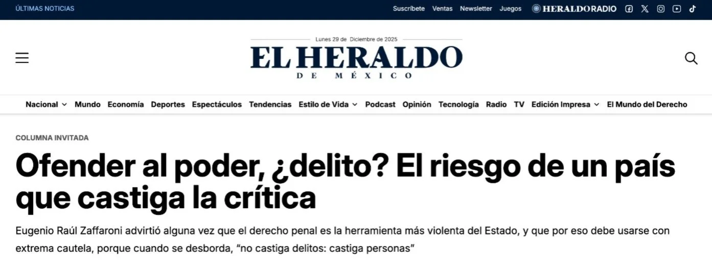 Ofender al poder, ¿delito? El riesgo de un país que castiga la crítica