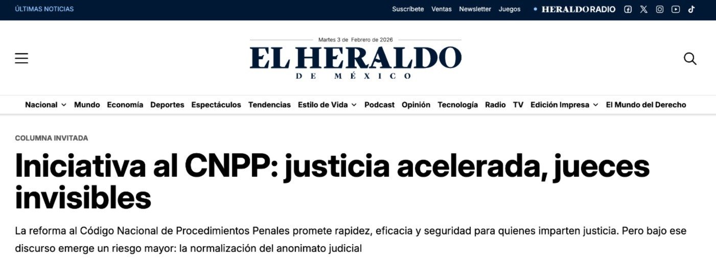 Iniciativa al CNPP: justicia acelerada, jueces invisibles