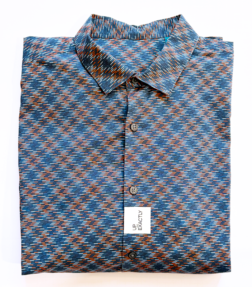 Navy & Rust Herringbone Shirt