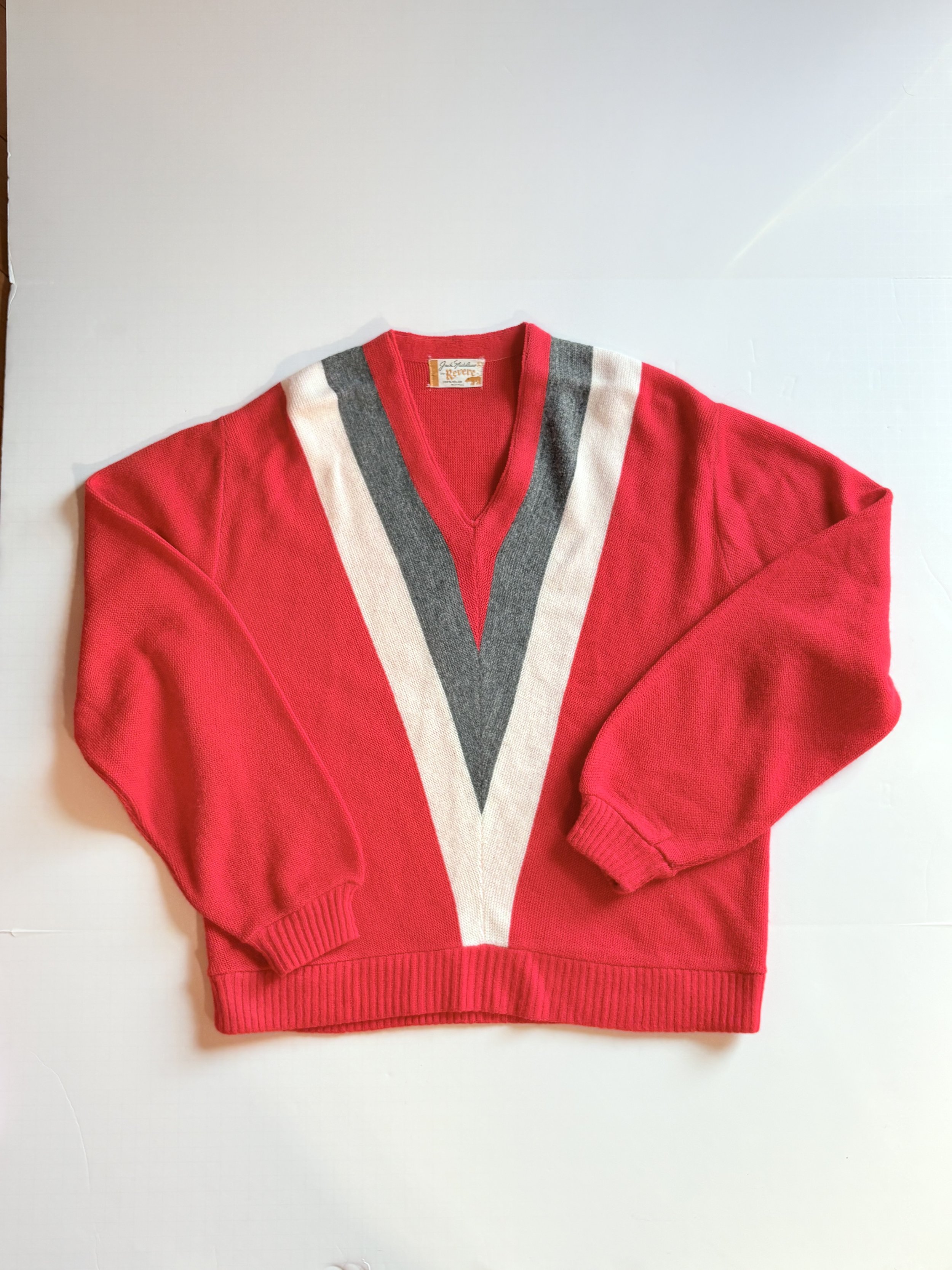 Vintage Cherry Red Jack Nicklaus "Revere" Red Chevron sweater