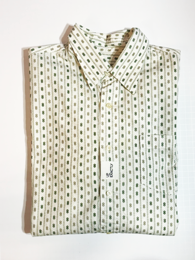 White & Green Western Shirt
